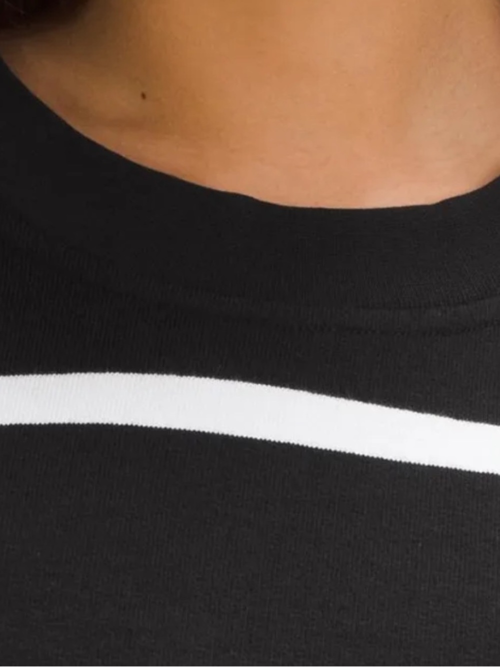Lululemon Perfectly Oversized Cropped Crew Stripe Black White Size 2 - Picture 4 of 7